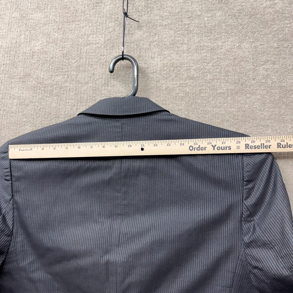 Juicy Couture Mens Pinstripe Blazer Jacket‎ Charcoal Grey Burnt Out Star Lining
